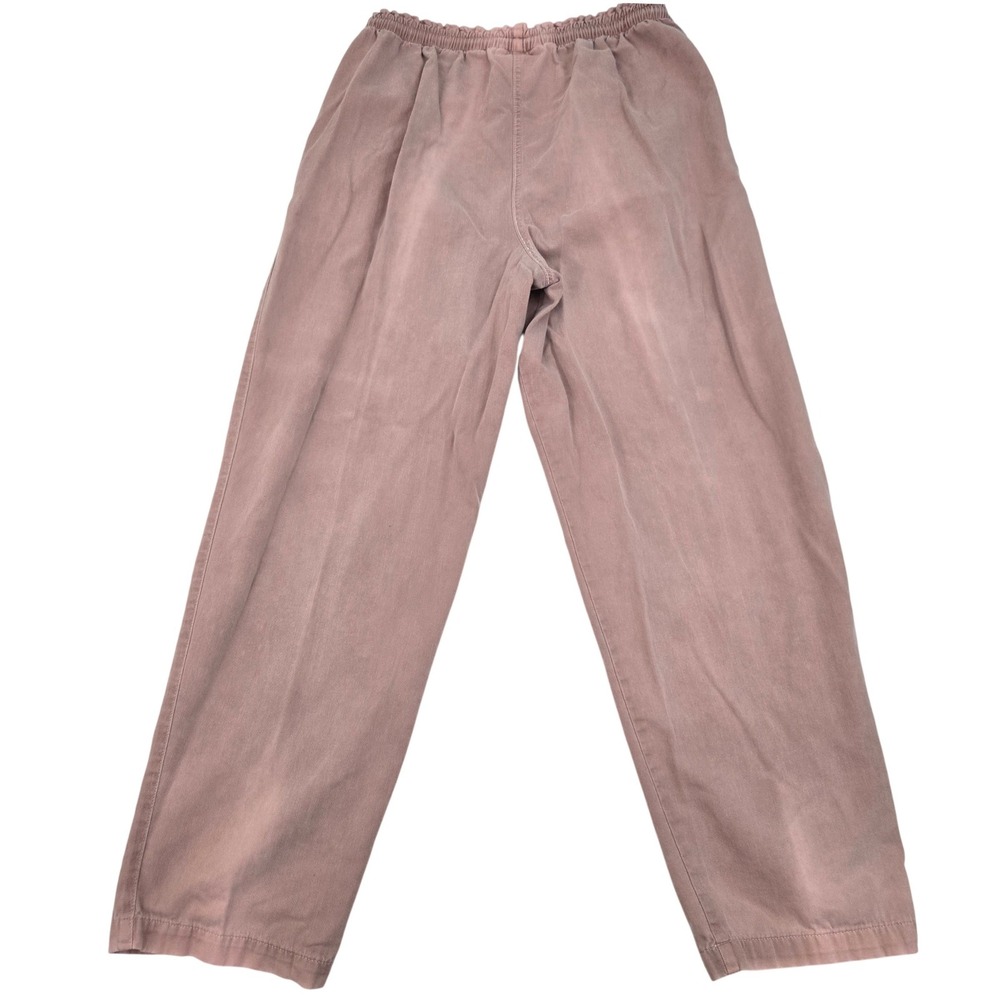 VTG‎ Orvis Pants Women Medium Pink Made in USA Elastic Waist Drawstring Tapered - Picture 2 of 10
